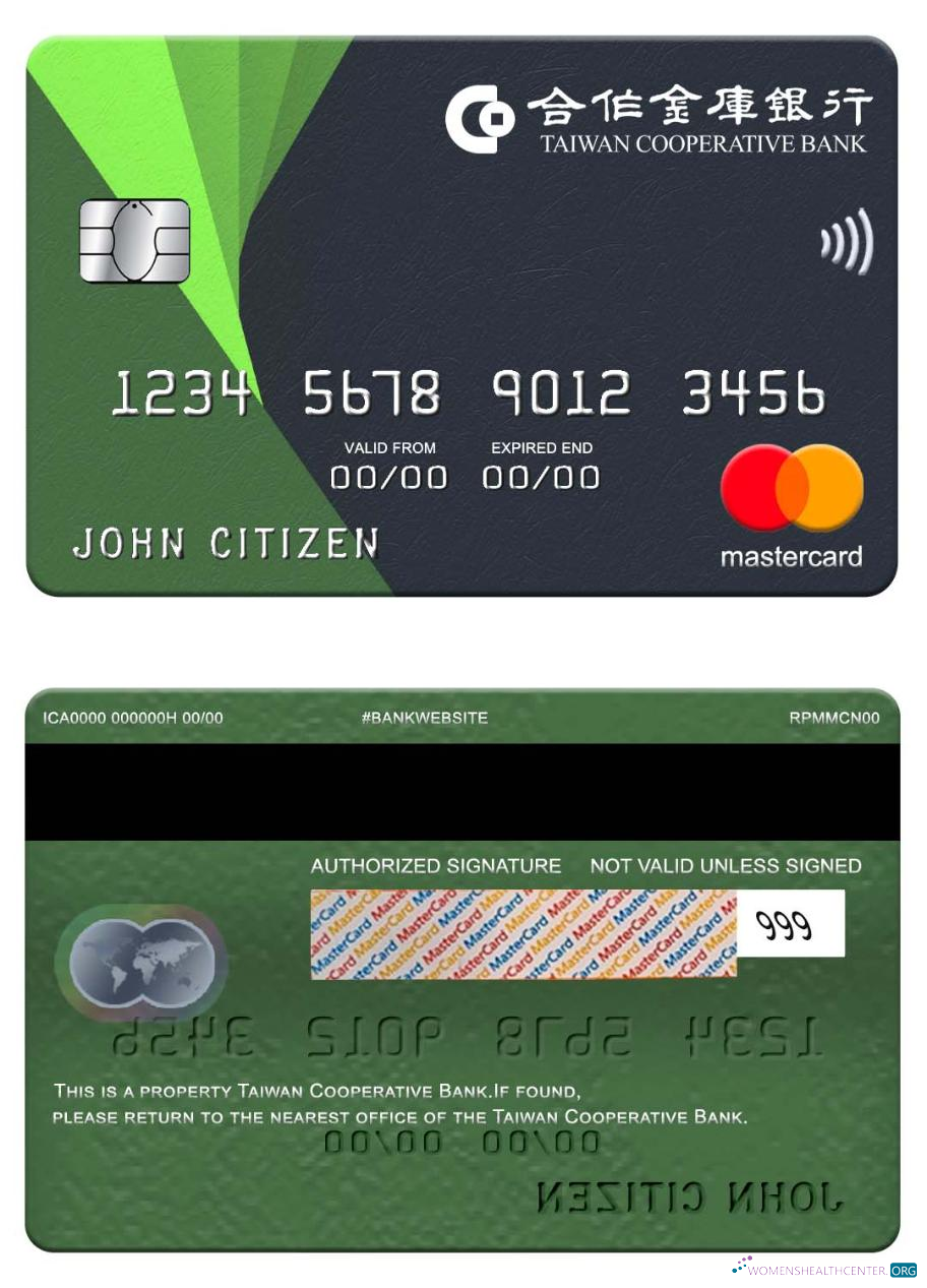 Download Taiwan Cooperative Bank mastercard Photoshop template